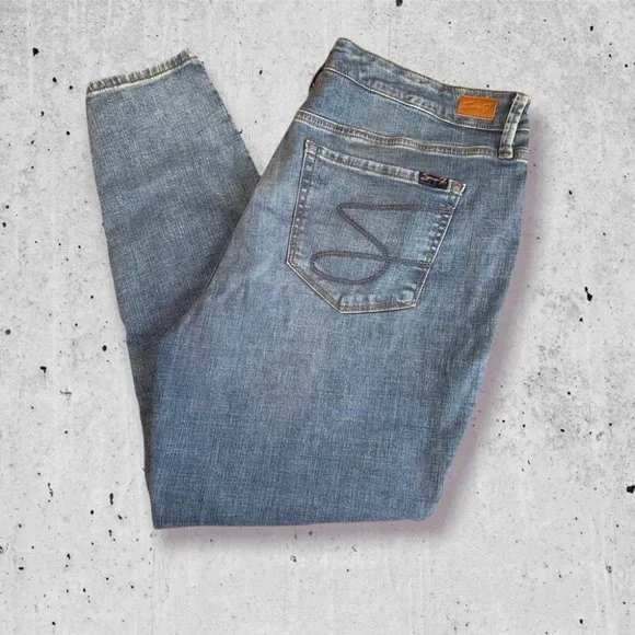 Seven7 Ultra High Rise Skinny Jeans Distressed Ripped Size 16W - Picture 2 of 13